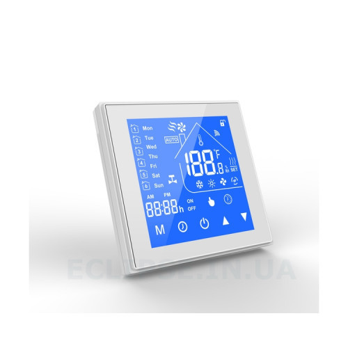 Настінний WiFi термостат на 220 вольт з LCD дисплеєм і сенсорною панеллю з підсвічуванням та вбудованим датчиком температури для Ewelink (средовище Sonoff) від Qiachip за 1 595грн (код товару: WIFIT)