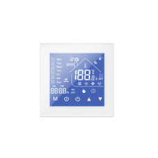 Настінний WiFi термостат на 220 вольт з LCD дисплеєм і сенсорною панеллю з підсвічуванням та вбудованим датчиком температури для Tuya (SmartLife)