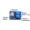 Двухканальное GSM реле по SMS (выключатель) UNV 9/12/24/30 Вольт на SIM800C и STM32 (Без корпуса) от RCMALL за 1 010грн (код товара: UNV2)