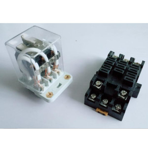 Электромагнитное реле высокой мощности 40 Ампер 220 Вольт 3-х контактное JQX-38F3Z с рейкой колодкой