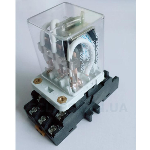 Электромагнитное реле высокой мощности 40 Ампер 220 Вольт 3-х контактное JQX-38F3Z с рейкой колодкой от QIANJI за 395грн (код товара: 40A220)