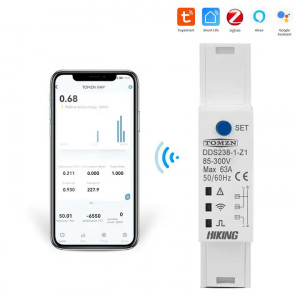 Zigbee лічильник - вимикач з мониторингом напруги-струму та захистом від  перенапруги, великого струму  та потужності на Din рейку, 220В до 63А Tuya (SmartLife)