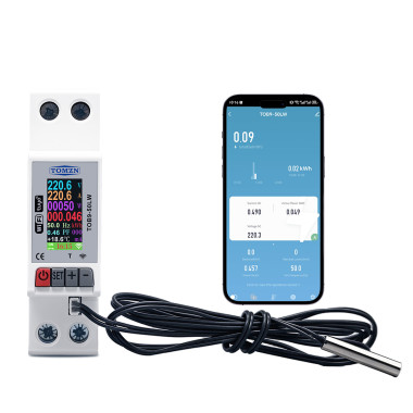 Інтелектуальний WiFi вимикач TOMZN TOB9-50LW 1P+N, 12-в-1, 63А, захист від перенапруги/перегріву, з датчиком температури