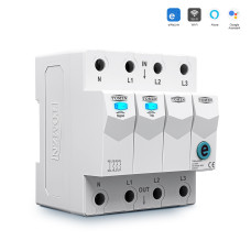 Дистанційне WiFi реле відключення 4P 3*220/230V 63A 50/60Гц на DIN-рейку загальна нейтраль Ewelink (середовище Sonoff) Дистанційне WiFi реле відключення 4P 3*220/230V 63A 50/60Гц на DIN-рейку загальна нейтраль Ewelink (середовище Sonoff)