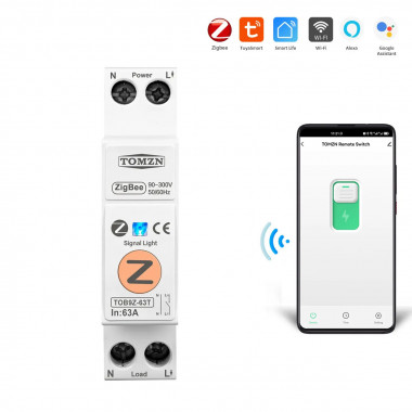 1-но фазний Zigbee вимикач-реле з таймером на DIN рейку 220В до 63A для Tuya або Smart Life