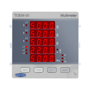Многофункциональный трехфазный мультиметр TOMZN (V-I-Hz), AC/DC 85-265V, 3P4L с защитным паролем Многофункциональный трехфазный мультиметр TOMZN (V-I-Hz), AC/DC 85-265V, 3P4L с защитным паролем