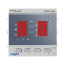 Мультиметр цифровий трифазний TOMZN TOEM-06 (V-I-Hz, AC 450V, 5A, 3P4L)