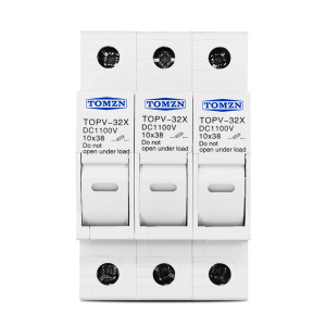 3-х полюсный держатель солнечных фотоэлектрических предохранителей до 32 Ампер DC до 1000V PV 10 x 38 мм для защиты фотопанелей 3-х полюсный держатель солнечных фотоэлектрических предохранителей до 32 Ампер DC до 1000V PV 10 x 38 мм для защиты фотопанелей