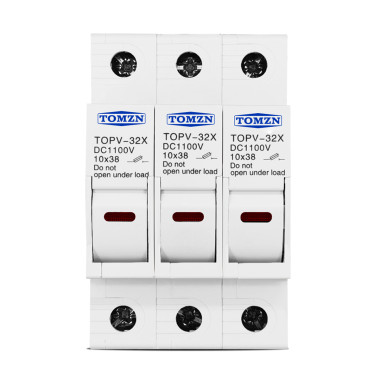 3-х (триполюcний) тримач сонячних плавких запобіжників постіного струму до 32 Ампер DC 1000V PV 10x38 з свтлодідним підсвічуванням 3-х (триполюcний) тримач сонячних плавких запобіжників постіного струму до 32 Ампер DC 1000V PV 10x38 з свтлодідним підсвічуванням