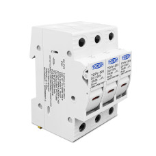 3-х (триполюcний) тримач сонячних плавких запобіжників постіного струму до 32 Ампер DC 1000V PV 10x38 з свтлодідним підсвічуванням 3-х (триполюcний) тримач сонячних плавких запобіжників постіного струму до 32 Ампер DC 1000V PV 10x38 з свтлодідним підсвічуванням