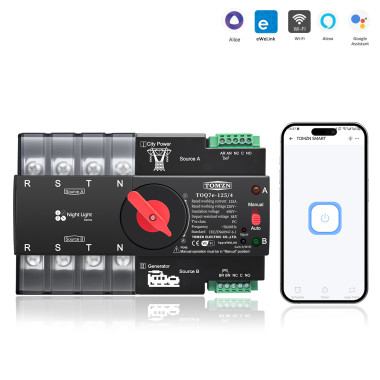 Розумний Автоматичний перемикач резервного живлення для генератора АВР TOQ7e WIFI  4P 125A eWeLink (середовище Sonoff)