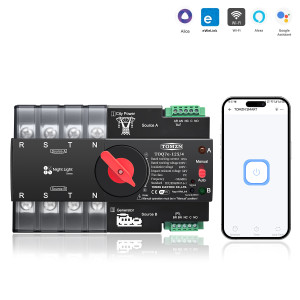 Розумний Автоматичний перемикач резервного живлення для генератора АВР TOQ7e WIFI  4P 125A eWeLink (середовище Sonoff)