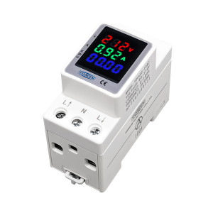 Счетчик потребляемой мощности, с мониторингом тока и напряжения на DIN рейке 5 в 1 220/230В до 100А с цветным экраном