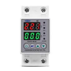 Пристрій захисту від перенапруги і струму на DIN рейку 220В 60A з кольоровим дісплеєм Пристрій захисту від перенапруги і струму на DIN рейку 220В 60A з кольоровим дісплеєм