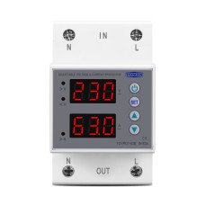 Реле напруги та струму TOVPD1-63B (63A) з регулюванням та дисплеєм на DIN-рейку Реле напруги та струму TOVPD1-63B (63A) з регулюванням та дисплеєм на DIN-рейку