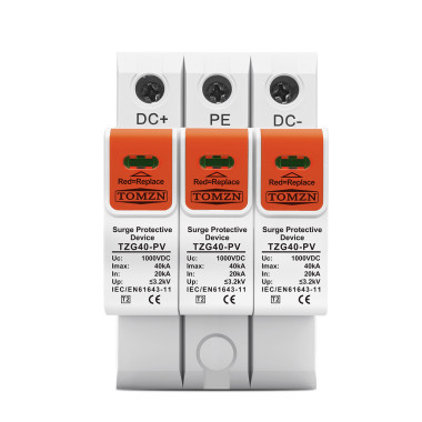 УЗИП Разрядник защиты от импульсного перенапряжения постоянного тока 3-х полюсный DC SPD 500V 600V 800V 1000V 20KA~40KA