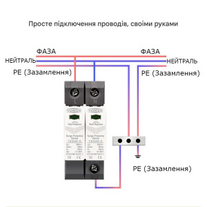 УЗИП Разрядник защиты от импульсного перенапряжения переменного тока AC SPD 275 или 385 Вольт 20KA~40KA