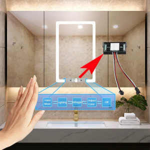 Безконтактний дзеркальний сенсорний вимикач з підсвічуванням та блоком живлення на 220/12 вольт до 3 Ампер (36Вт)