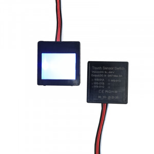 Дзеркальний сенсорний диммер вимикач з підсвічуванням яке змінюється (білий / синій) на 12 вольт (від 9 до 24 В) до 5 Ампер