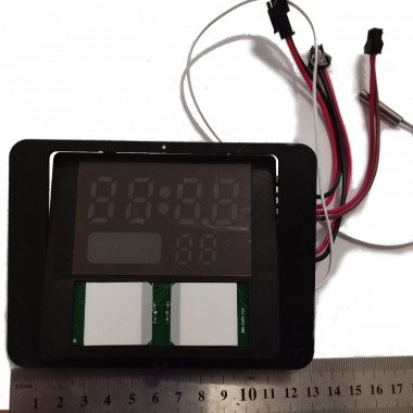 Дзеркальний сенсорний диммер вимикач з годинником , датчиком температури, та підтримкою дефогера на 12 вольт до 3 Ампер (48Вт)