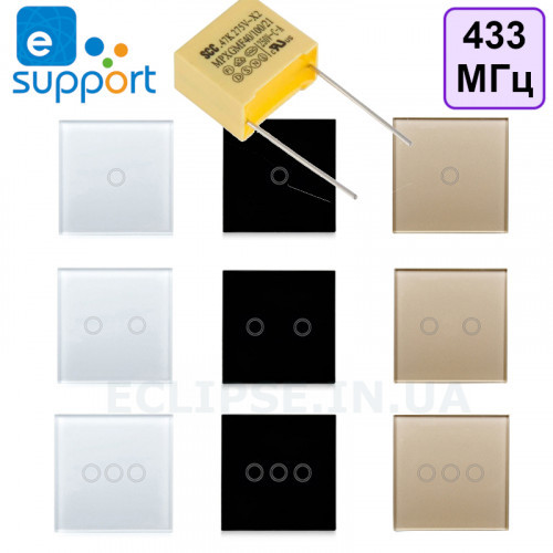 Настінний WIFI + Радіо сенсорний вимикач Minitiger від 1-ї до 3-х кнопок c підсвічуванням, на одну лінію фази (Без нейтрали) 220 Вольт для Ewelink (середовище Sonoff) від MINITIGER за 515грн (код товару: SN)