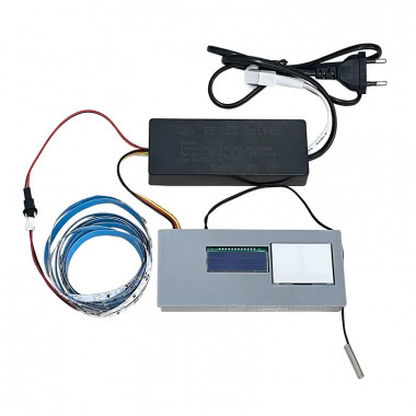 Дзеркальний сенсорний вимикач діммер з дисплеєм LCD годинником температурою з підтримкою дефоггера (антитуман)