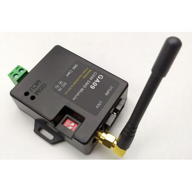 GA09P 8-ми канальний GSM контролер для сигналізації по SMS та дзінку з сиреною і акумулятором, контролем живлення