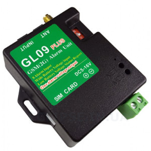 GL09 PLUS 8 канальный (8 входов) GSM контроллер для сигнализации по SMS с контролем напряжения питания и выходом для сирены от WAFER за 1 365грн (код товара: GL09P)