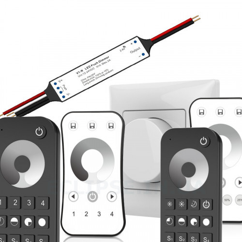 Дистанційний LED міні контроллер-димер Skydance V1-N на 12-24 Вольт до 3 Ампер c пультом і можливістю управління з кнопки від SKYDANCE за 185грн (код товару: V1N)