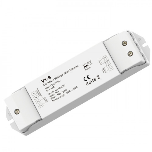 Контроллер до світлодіодних стрічок від діммеру 40-220 вольт AC та вхідом-вихідом 12 - 48 Вольт DC до 15 Ампер від SKYDANCE за 665грн (код товару: V1S)