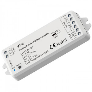 Дистанційний 2-канальний CV LED контроллер-димер Skydance V2 на 12 - 24 Вольт до 5 Ампер  c пультом та функцією Push Dim