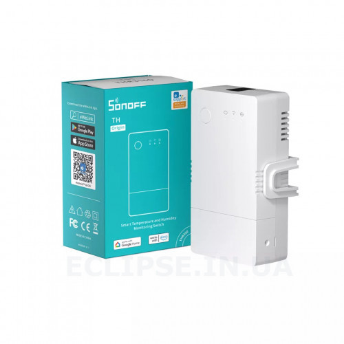 SONOFF TH Origin Інтелектуальний перемикач до 20A для контролю температури та вологості від SONOFF за 510грн 
