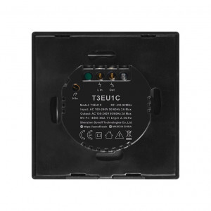 Sonoff TX T3 Сенсорний WiFi + Радіо 433 МГц Настінний Вимикач від 1 до 3 кнопок з підсвічуванням, чорний EU