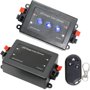Бездротовий дистанційний диммер-контролер для світлодіодних стрічок до 8A 12-24 Вольт Бездротовий дистанційний диммер-контролер для світлодіодних стрічок до 8A 12-24 Вольт