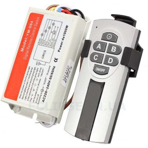 Чотирьохканальний дистанційний вимикач на 220 вольт з таймером та кронштейном до пульта від YAM за 330грн (код товару: 4i2)
