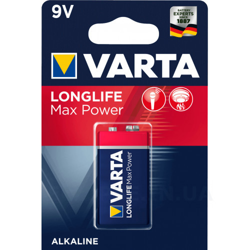 Батарейка алкалайнова Varta Long Power RED 9V (Крона) від VARTA за 130грн (код товару: 6LR61VR)