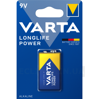 VARTA 9V LongLife Power 6LR61 (Крона, Алкалайн) +95грн
