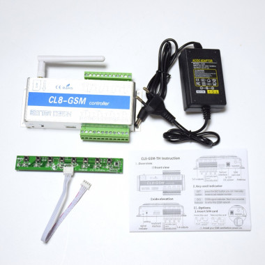 Восьми-канальне (8) GSM реле на 220 В (9-12 В) CL8-GSM з можливістю вимірювання температури/вологості