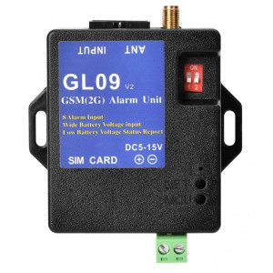 GL09 8 канальний (8 входів) GSM контролер для сигналізації по SMS з контролем напруги живлення