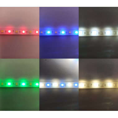 5-ти кольорова Світлодіодна стрічка на 5 Метрів RGB + CCT на 24 Вольт, водозахищена