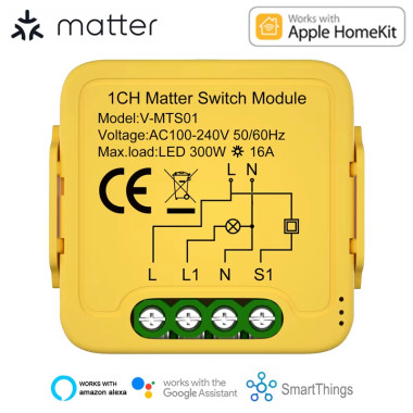 Matter выключатель с поддержкой настенных проходных механических выключателей