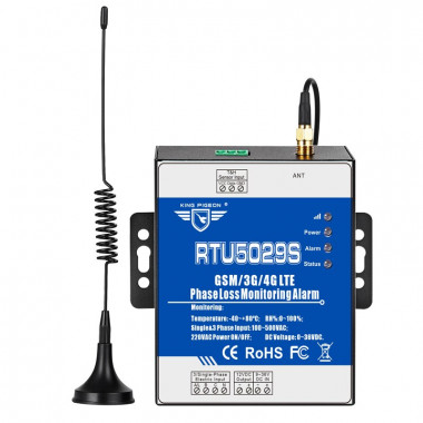 GSM реле з датчиком вимірювання температури та вологості і контролем ліній до 3-х фаз RTU5029S p резервним аккумулятором