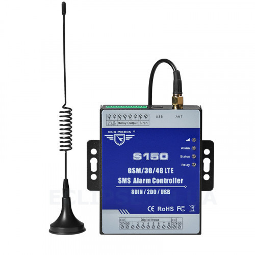 GSM / GPRS реле на 8 входів S150 промислового типу з протоколом TCP / IP від KING PIGEON за 3 325грн (код товару: S150)