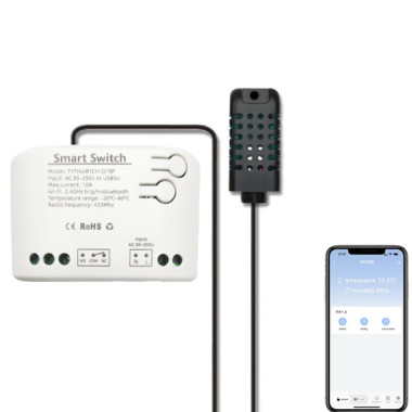 WiFi реле з підтримкою контролю температури та вологості Ewelink (середовище Sonoff) на 7-32 В WiFi реле з підтримкою контролю температури та вологості Ewelink (середовище Sonoff) на 7-32 В