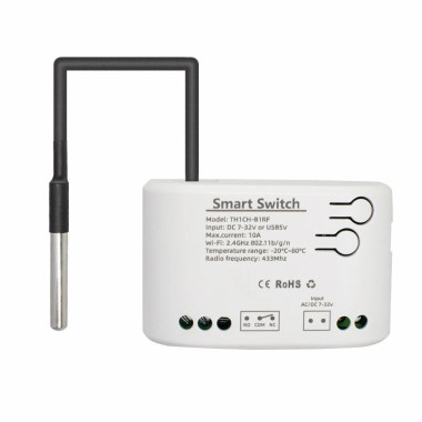 WiFi реле з підтримкою контролю температури та вологості Ewelink (середовище Sonoff) на 7-32 В WiFi реле з підтримкою контролю температури та вологості Ewelink (середовище Sonoff) на 7-32 В