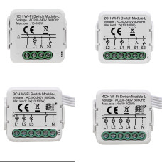 Міні WiFi вимикач-реле  з локальним керуванням без нейтралі від 1 до 4 каналів для Tuya (SmartLife)