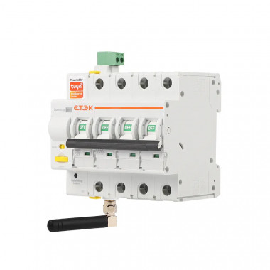 4-х плолюсный автомат MCB WIFI выключатель на DIN рейку на 3 220-240В на 63Aмпера для Tuya или Smart Life