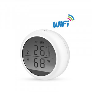 Кімнатний WiFi, датчик температури і вологості (гігрометр) з РК-дисплеєм та сиреною, підтримка Alexa, Google Home, додаток Tuya (Smart Life)