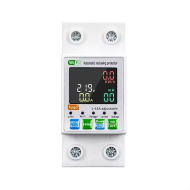 1-но фазный WiFi электросчётчик с цветным LCD дисплеем и подсветкой до 63 А Tuya (Smart Life) с функуциями защиты