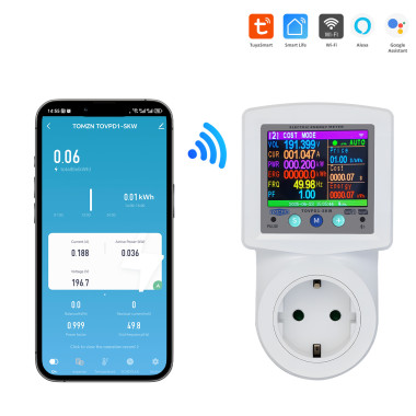 WiFi Умная розетка до 16A с функцией защиты: Ватметр, реле напряжения и циклический таймер (Tuya Smart/Smartlife)